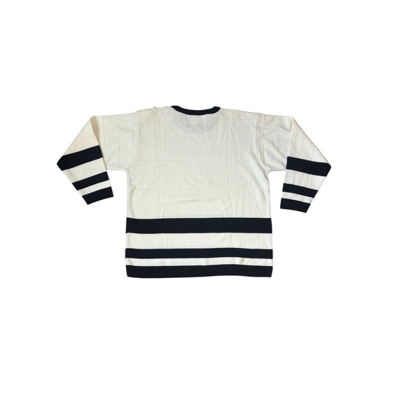 Adolfo Il Vintage Striped Sailor
Sweater - Black & Cream Gold Buttons - Picture 4 of 4